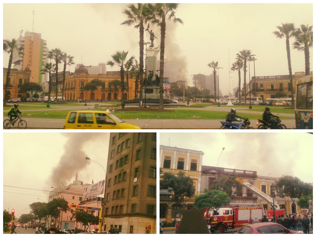 Incendio destruye una quinta en el Centro de Lima y moviliza a bomberos