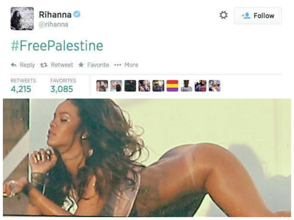 Rihanna escribe 'Palestina libre' en Twitter y es víctima de troleo infernal