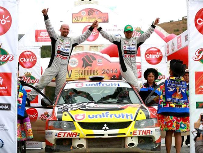 A bordo del auto 597,  José Luis Tommasini (al volante) y Juan Pedro Cilloniz (copiloto) fueron los mejores de Los Caminos del Inca 2014.