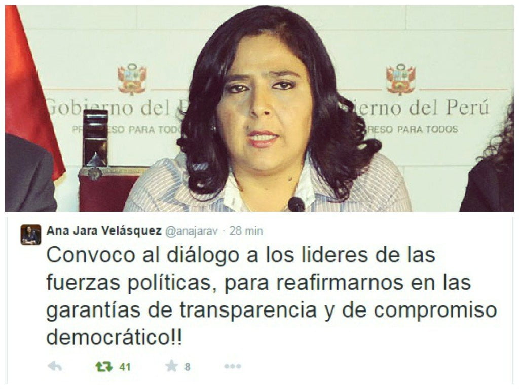 Ana Jara llama al diálogo a líderes políticos