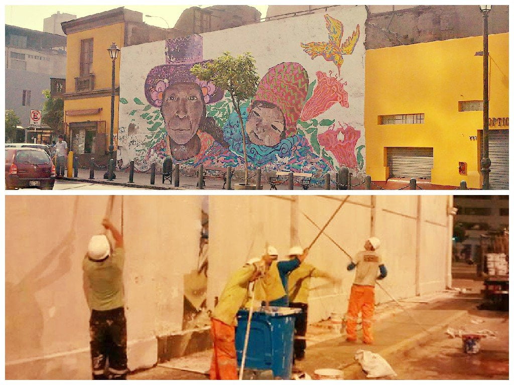 Municipalidad de Lima ya borró 15 murales del Centro Histórico