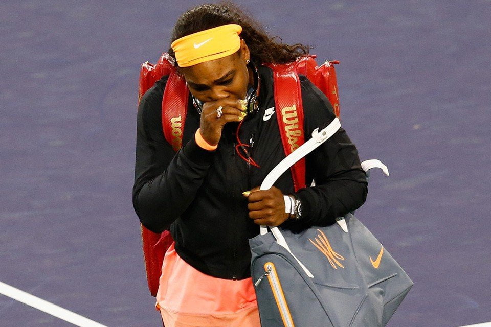 Serena Williams se emocionó hasta las lágrimas en su regreso a Indian Wells