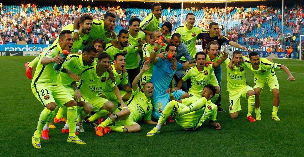 Barcelona celebró el título en el Vicente Calderón de Madrid.