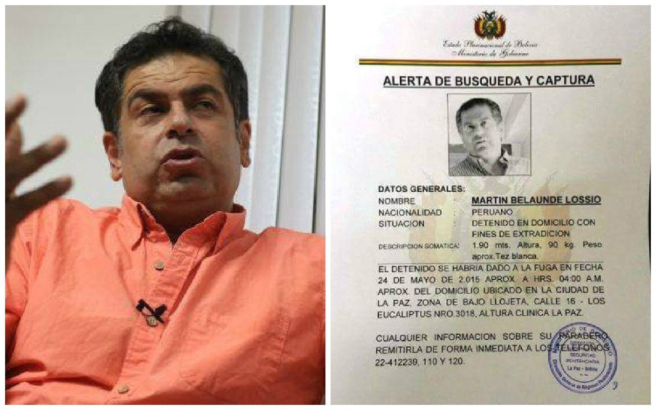 Martín Belaunde fuga y Bolivia emite orden de búsqueda y captura