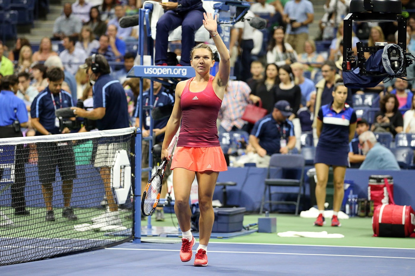 Halep celebró otra victoria en el US Open.