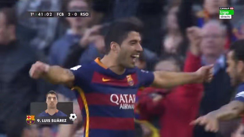Luis Suárez y su gol de tijera ante la Real Sociedad