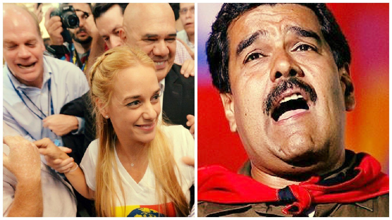 Nicolás Maduro y Lilian Tintori esposa de Leopoldo López