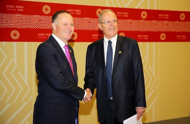 El presidente Kuczynski sostuvo encuentro bilateral con  el primer ministro de Nueva Zelanda, John Key.