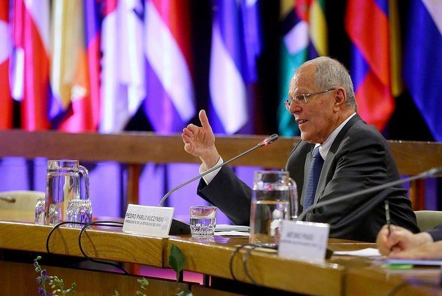 El presidente Kuczynski en la conferencia magistral que ofreció en la sede de la CEPAL.