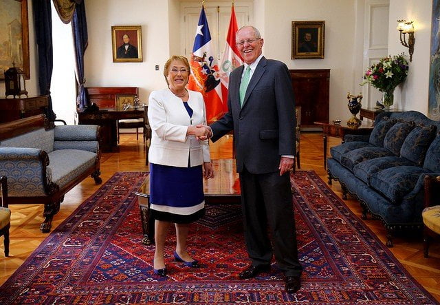 El presidente Kuczynski tuvo un encuentro con la presidenta de Chile, Michelle Bachelet.