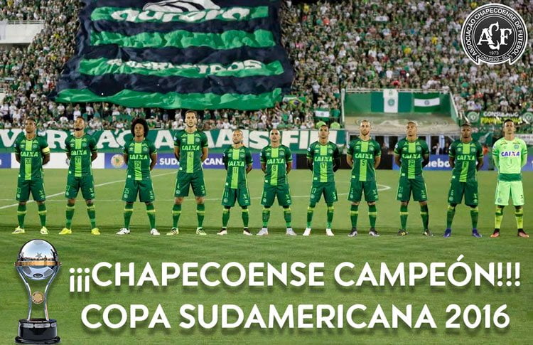 La CONMEBOL otorgó el título de Campeón de la Copa Sudamericana al Club Chapecoense  de Brasil.