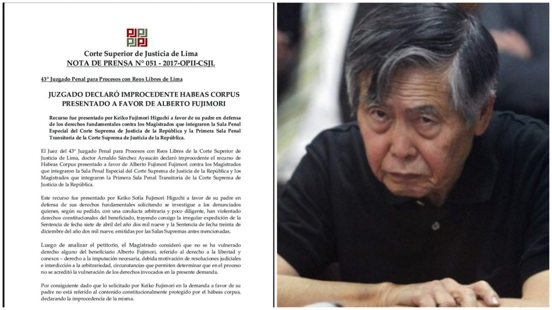 Alberto Fujimori pierde otra posibilidad de salir libre