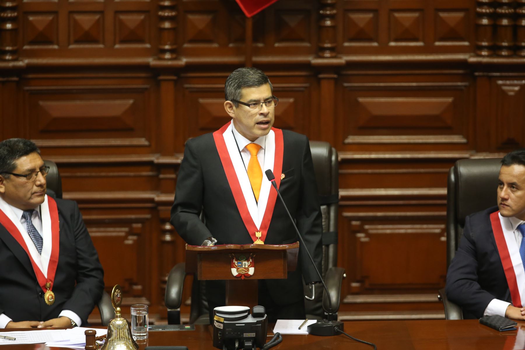 Luis Galarreta ofrece discurso tras ser electo presidente del Congreso