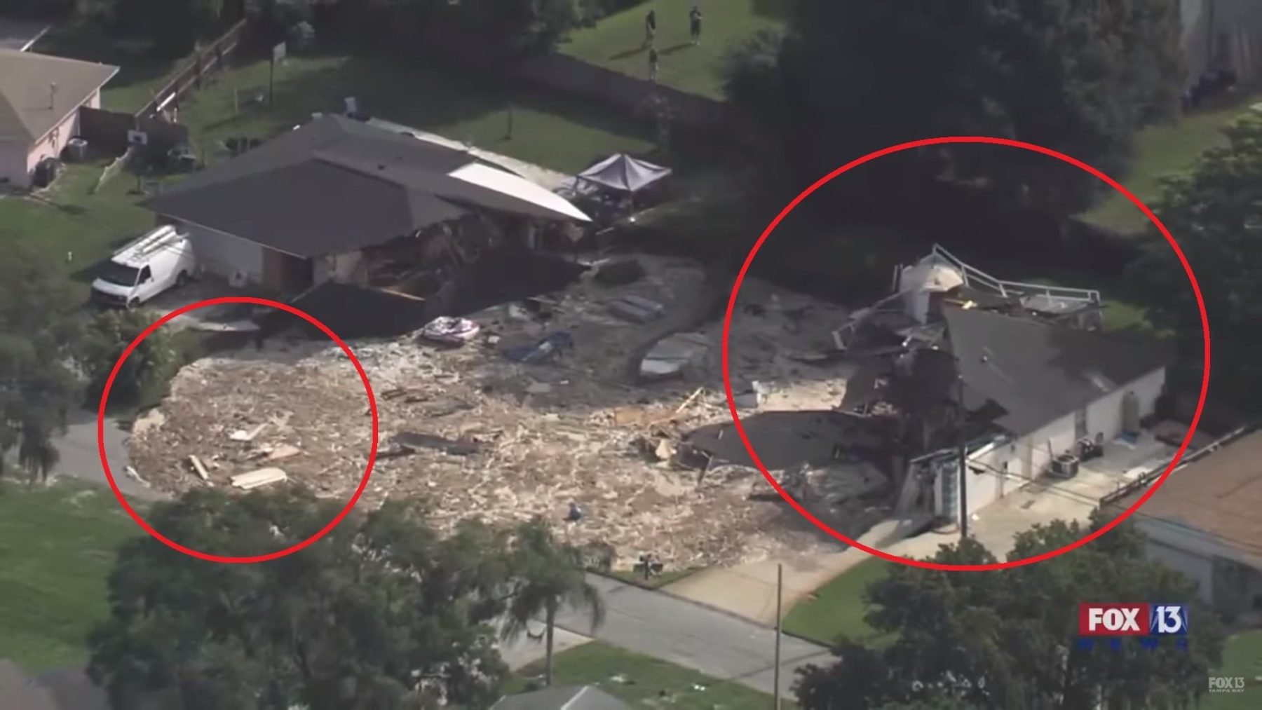 Socavón se traga varias casas en La Florida