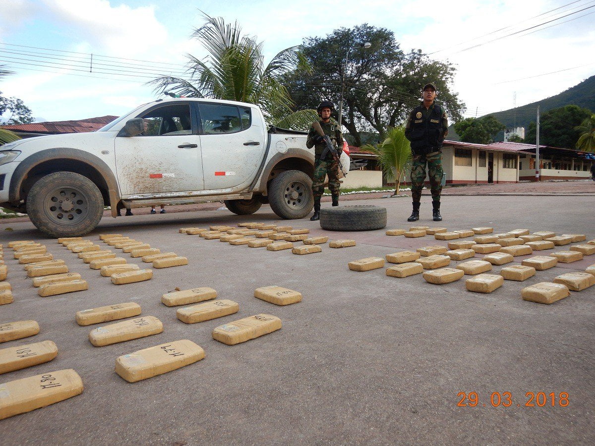 Policía Nacional decomisa más de 115 kilos de droga en el Vraem