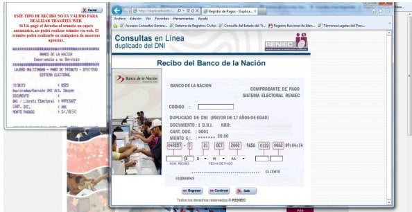 DNi duplicado por Internet