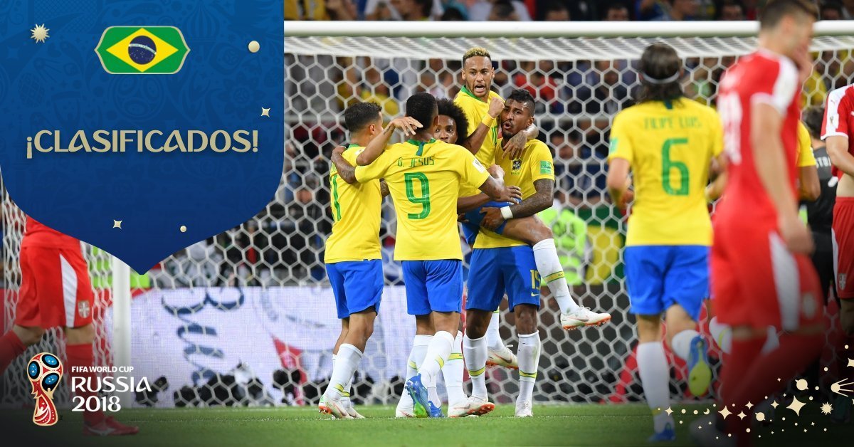 Brasil clasifica a octavos en Rusia 2018