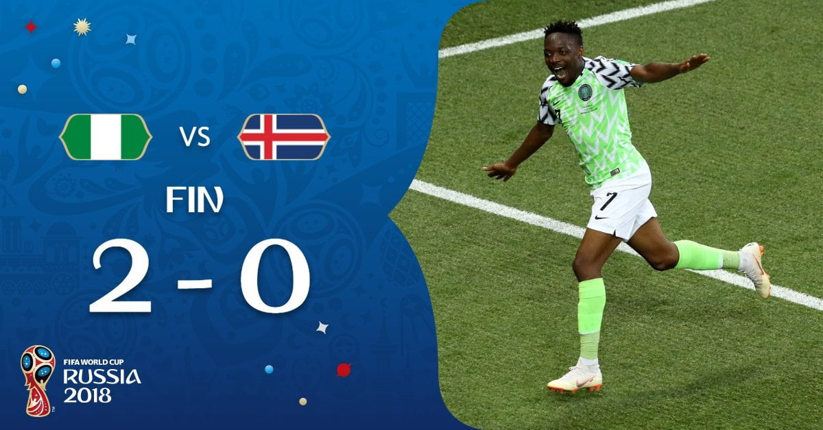 Nigeria venció a Islandia y se metió en la pelea por avanzar en Rusia 2018