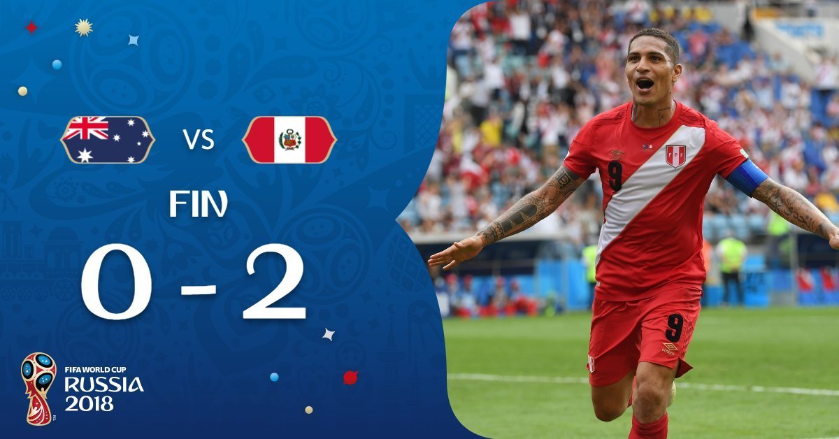Perú derrotó 2-0 a Australia y se despide de Rusia 2018