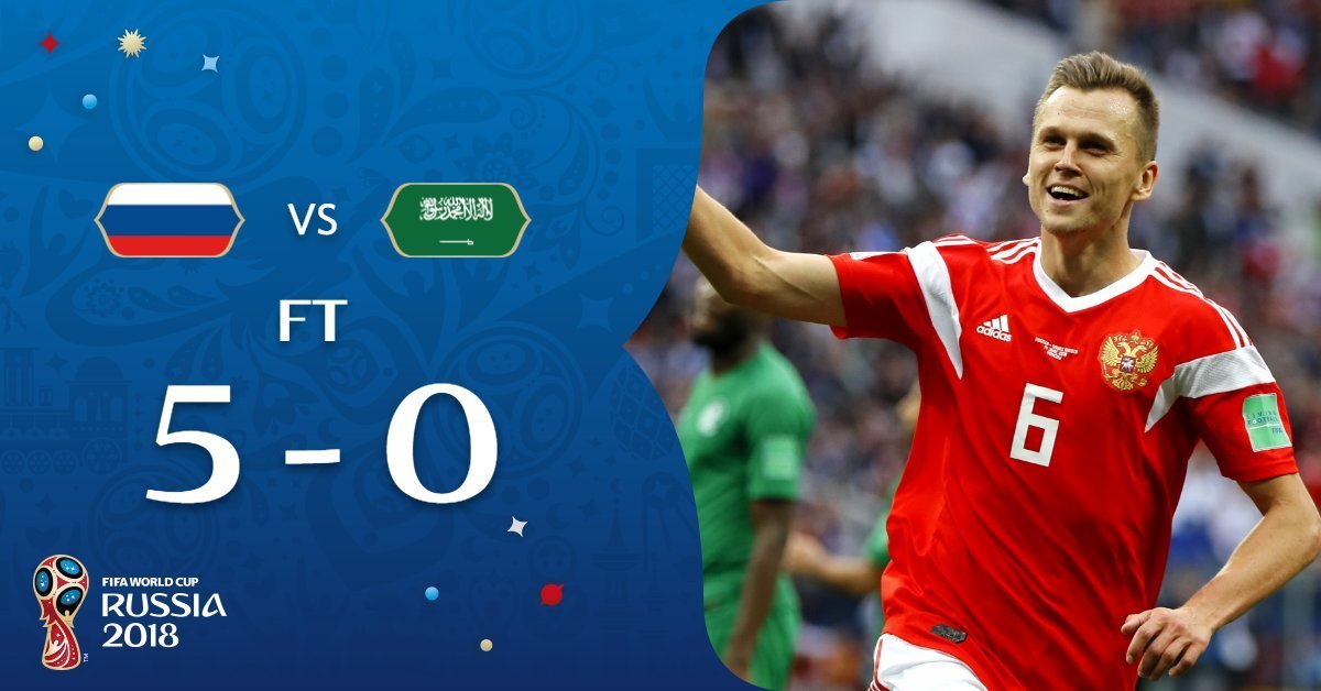 Rusia golea 5-0 a Arabia Saudita