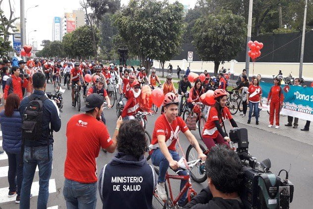 Más de 700 ciclistas promovieron la donación voluntaria de sangre