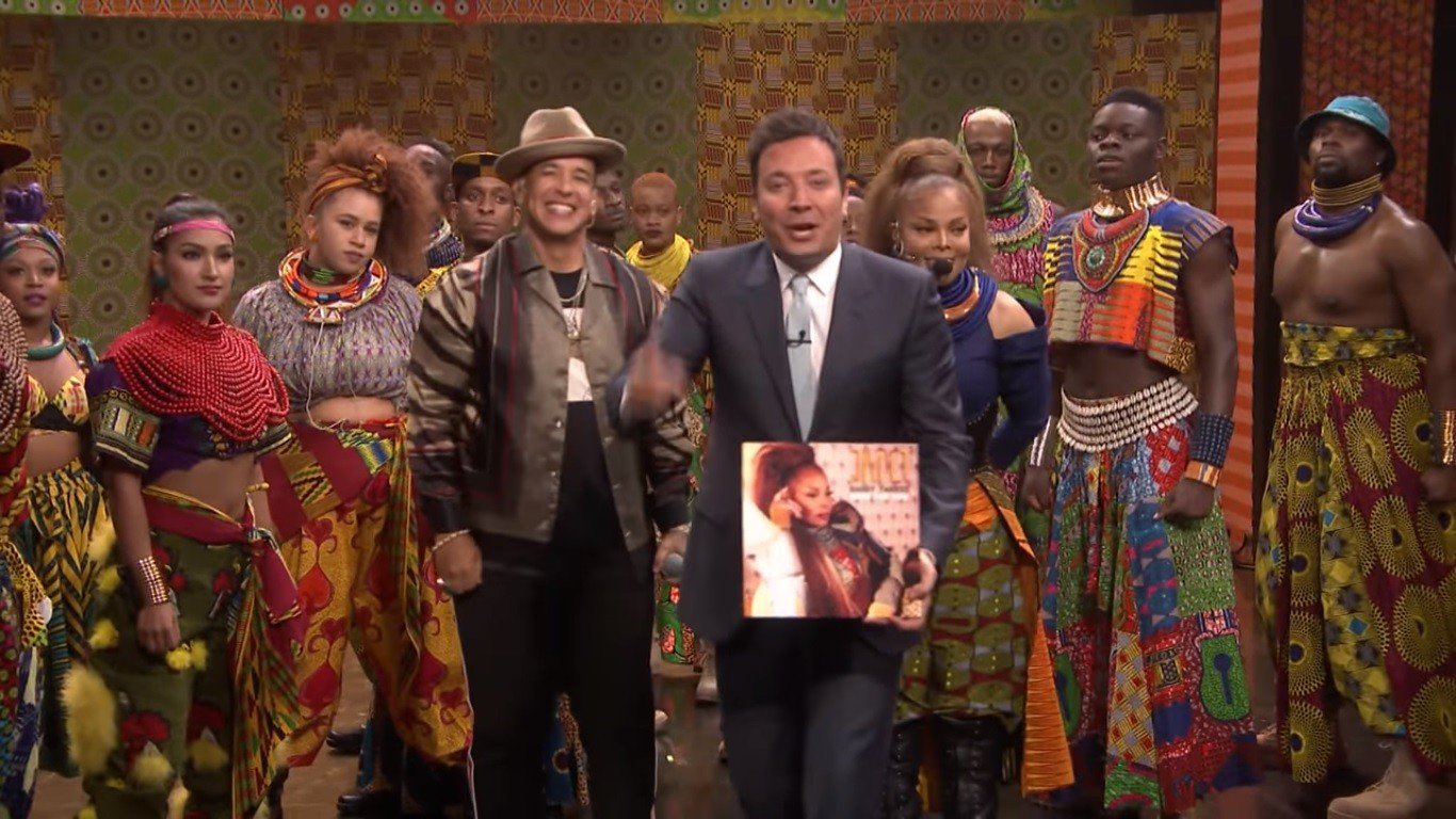 Janet Jackson y Daddy Yankee en The Tonight Show Starring Jimmy Fallon