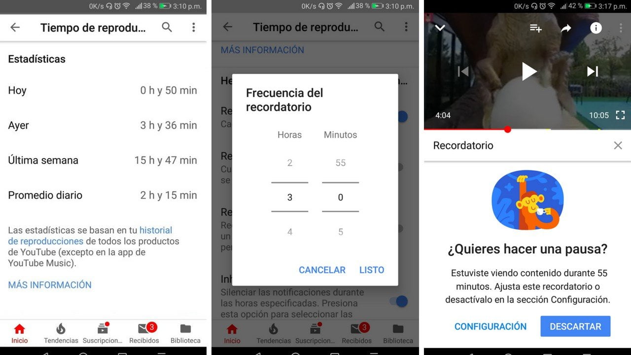 YouTube ahora te informa cuanto tiempo inviertes en ver sus videos