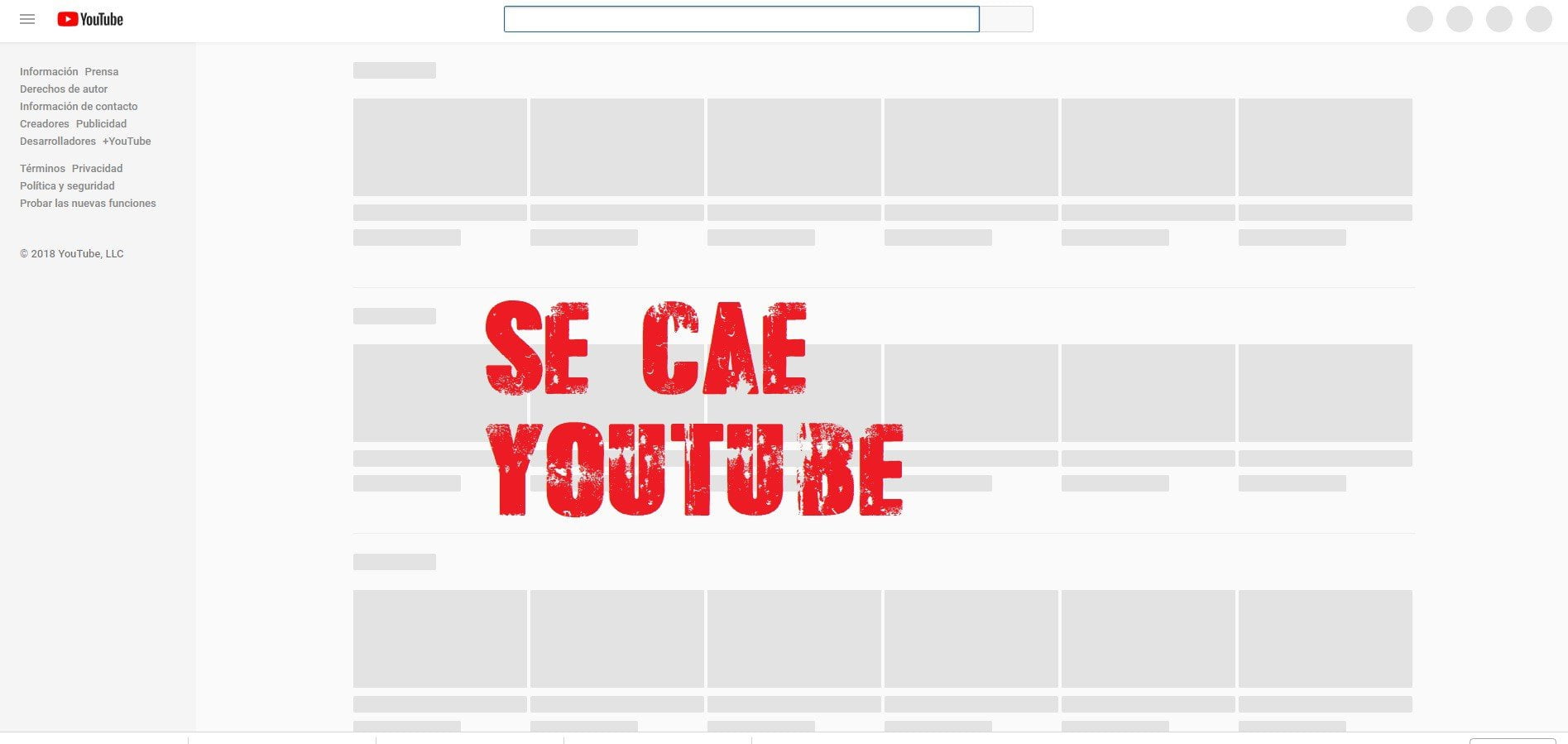 YouTube se cae en todo el mundo y los videos no se visualizan