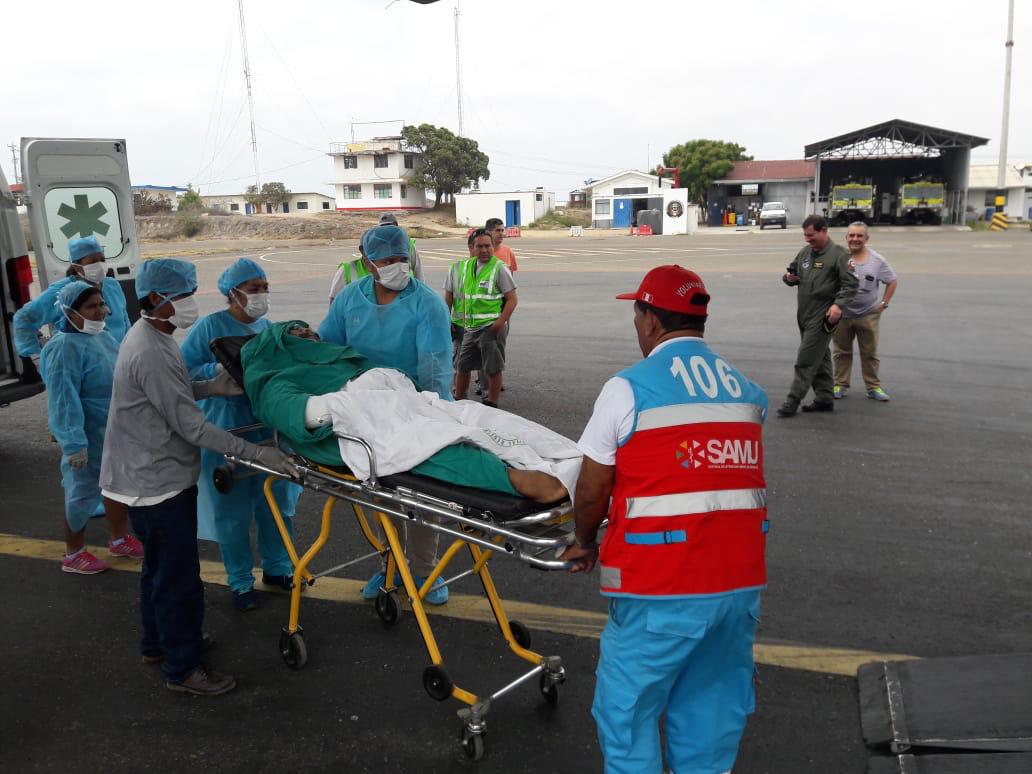 SAMU trasladó por vía aérea a pacientes graves por quemaduras desde Tumbes