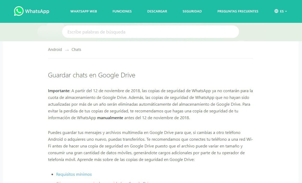 El mensaje de WhatsApp