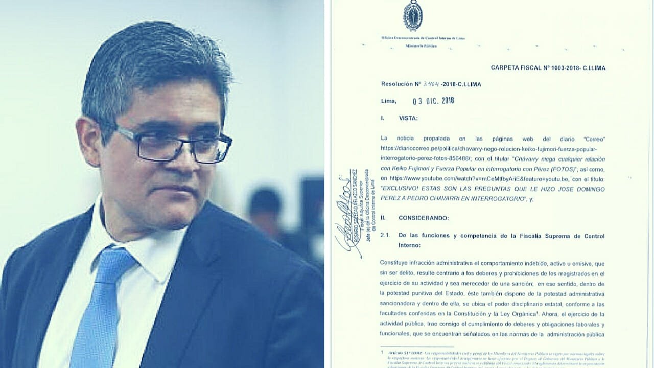 José Domingo Pérez con proceso disciplinario por presunta filtración