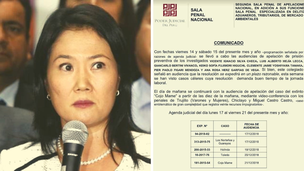 Keiko Fujimori y comunicado del PJ