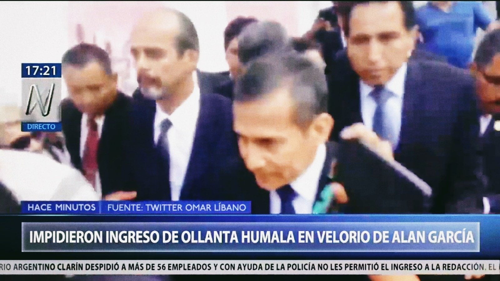 Ollanta Humala llegó al velorio de Alan García pero apristas lo expulsan