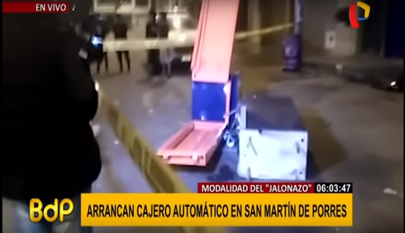 Cajero automático es arrancado por delincuentes en San Martín de Porres