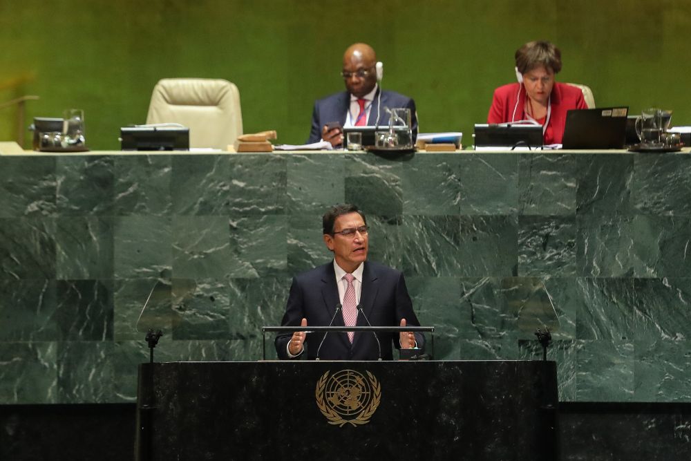 Martín Vizcarra dijo en la ONU que confía en lograr adelanto de elecciones en Perú