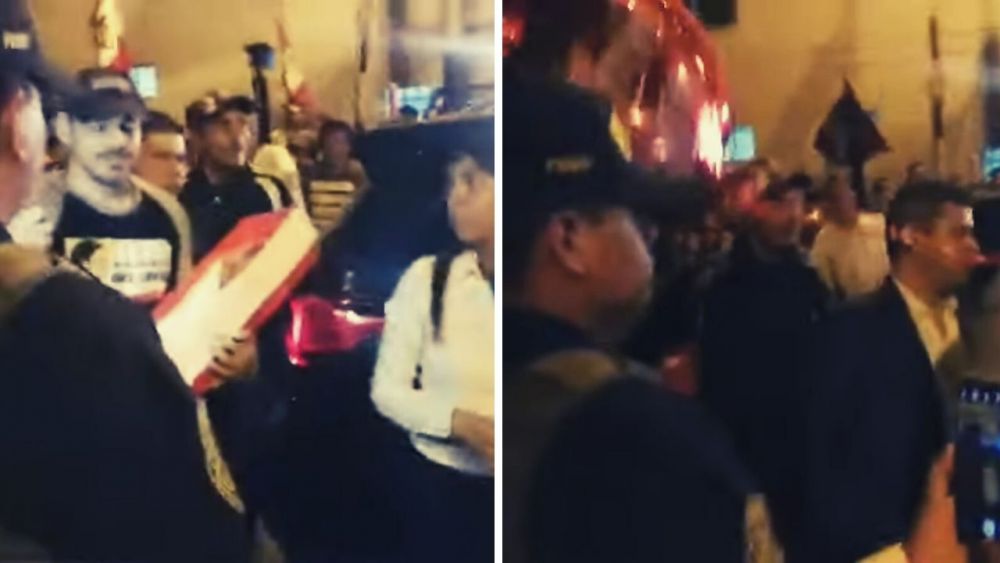 Mark Vito recibe a Keiko Fujimori con globos rojos y ella le agradece "sacrificio"