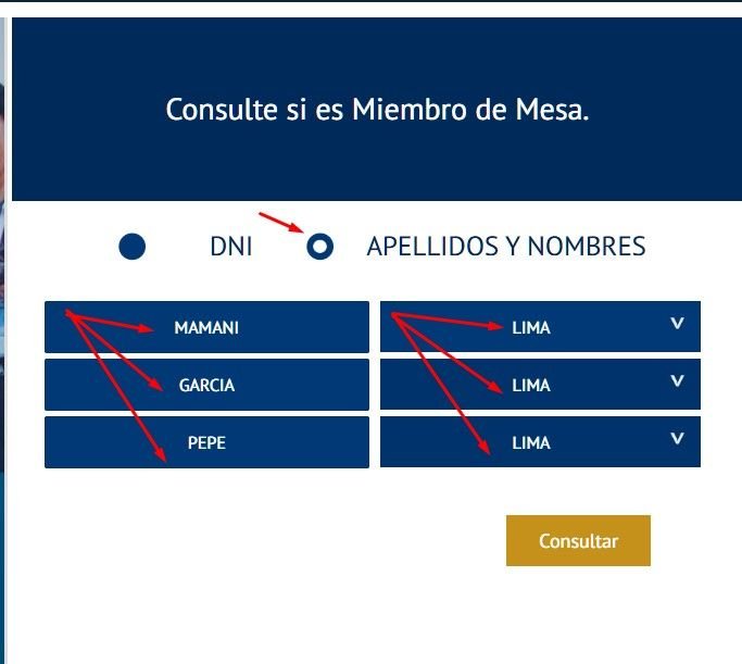 Búsqueda por nombres y apellidos