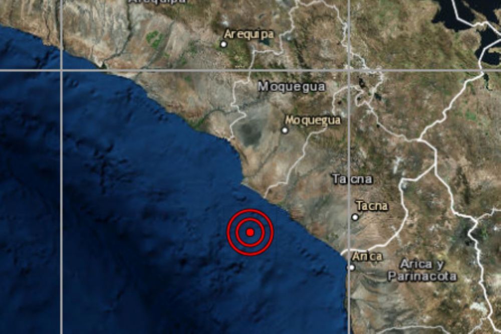 Fuerte sismo de magnitud 5.2 sacudió hoy Ilo, Moquegua y Tacna