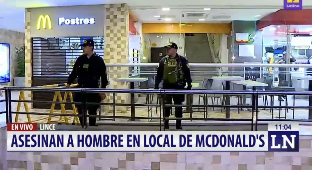 Sicarios asesinan a hombre en McDonald's del centro comercial Risso de Lince