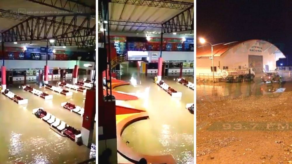 Huaico en Tacna inundó terminal terrestre y sede del COER