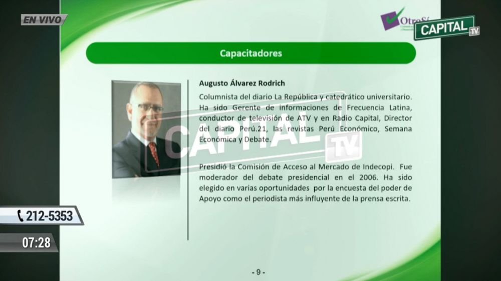 Documento donde se presenta a Augusto Álvarez Rodrich como expositor