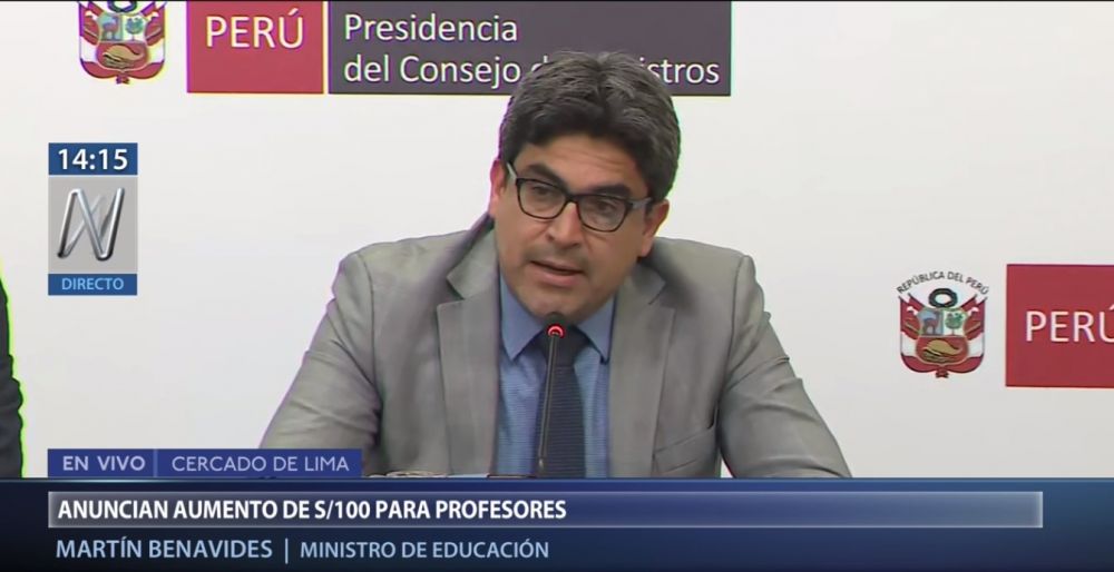 Profesores del Perú tendrán aumento de sueldo de S/. 100 y ahora ganarán S/. 2,300