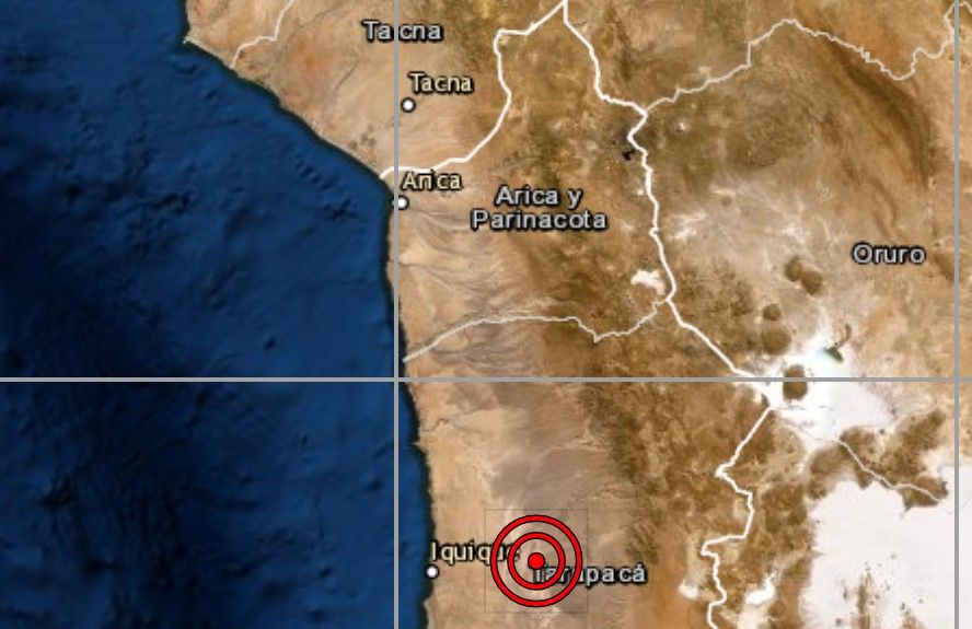 Sismo de magnitud 5.5 se registró hoy en Chile y se sintió en Tacna