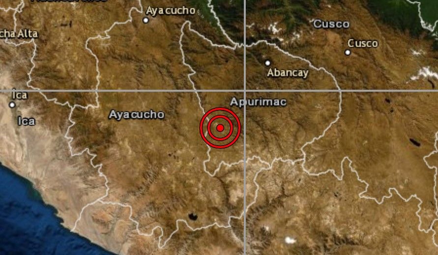 Sismo de magnitud 5.2 se registró hoy en Chalhuanca, Apurímac