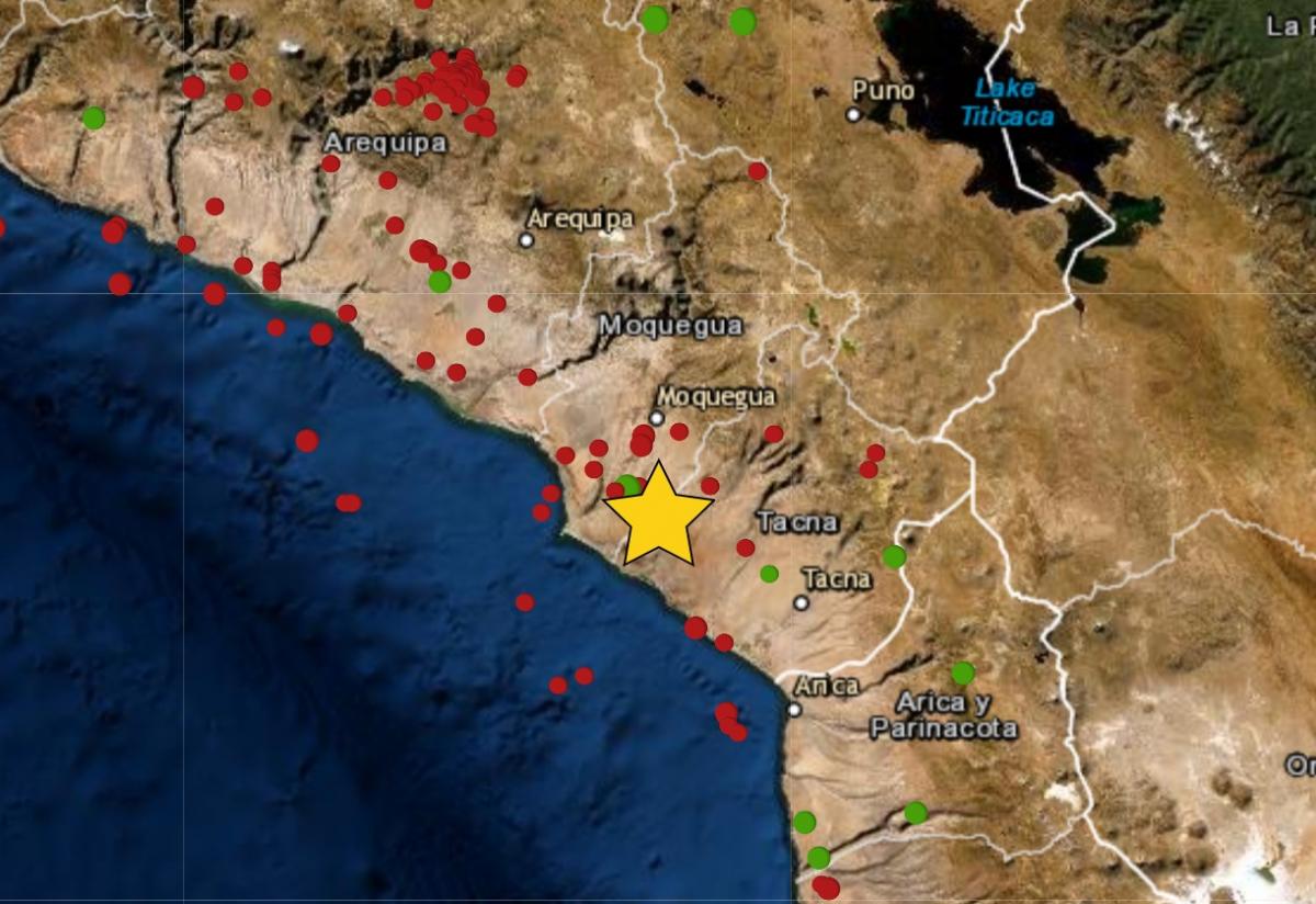 Sismo de magnitud 4.1 se registró hoy en Locumba, región Tacna