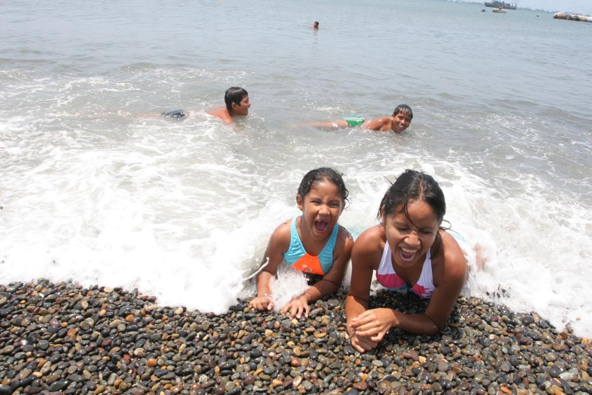 En la playa