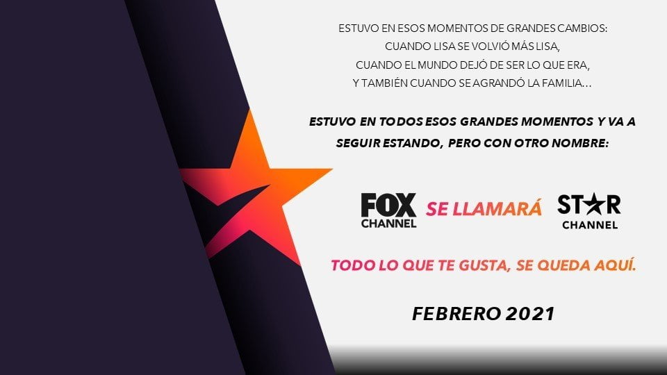 Fox Channel ahora será Star Channel