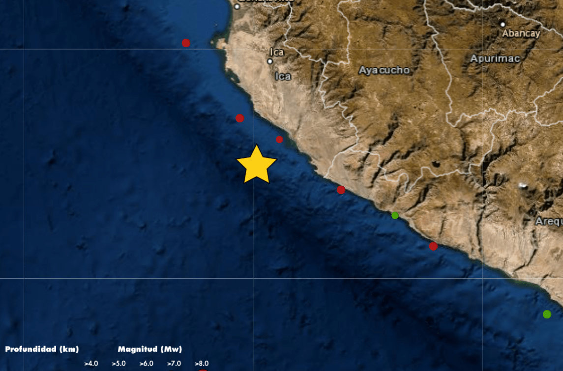 Cuatro sismos se registraron en Ica