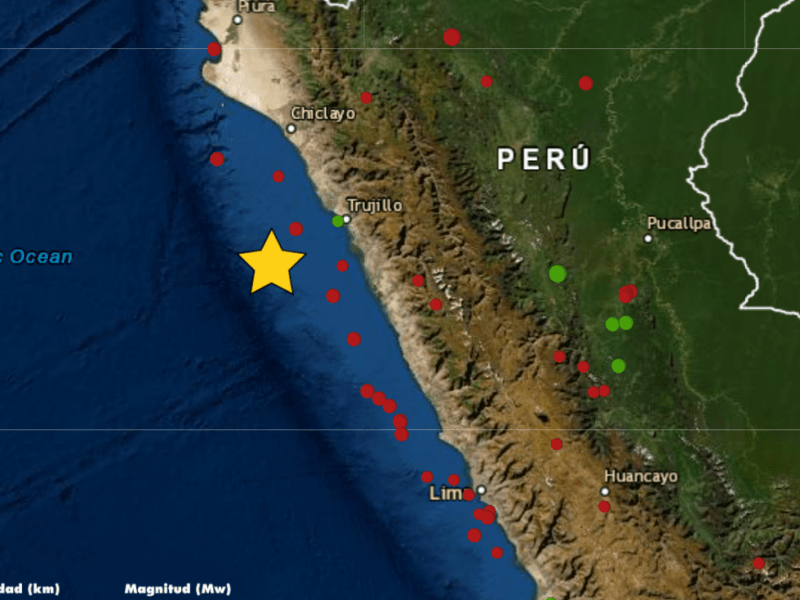 Temblor hoy en Trujillo