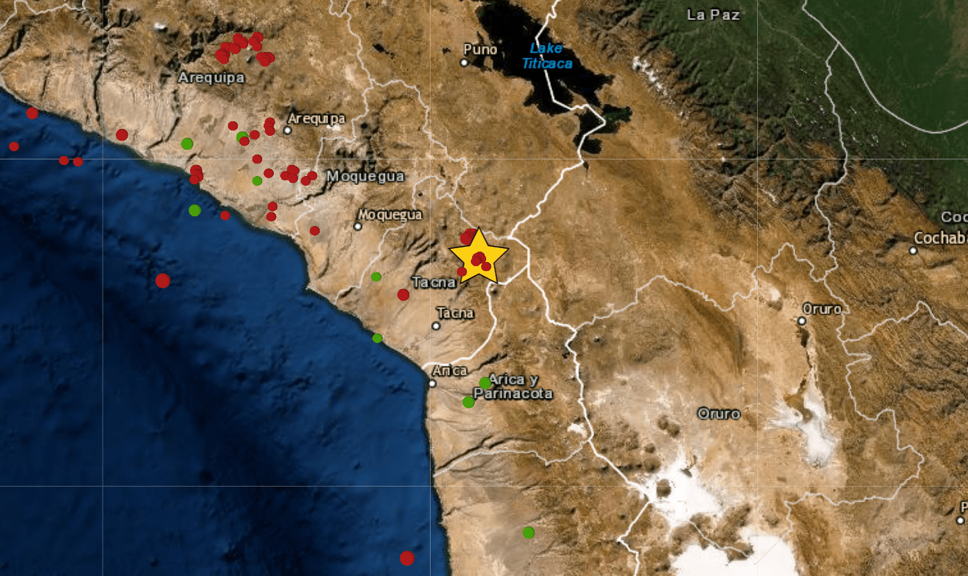 Sismo hoy en Tacna